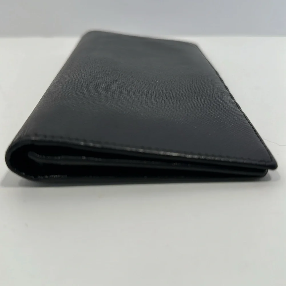 Authentic PRADA Men's Saffiano Leather Bi-Fold Long Wallet- Black